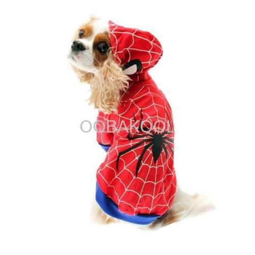 SPIDER DOG + SPIDER CAT / SPIDERMAN PET COSTUME OUTFIT / FITS SMALL HERO HOUND OR CAT / OobaKool