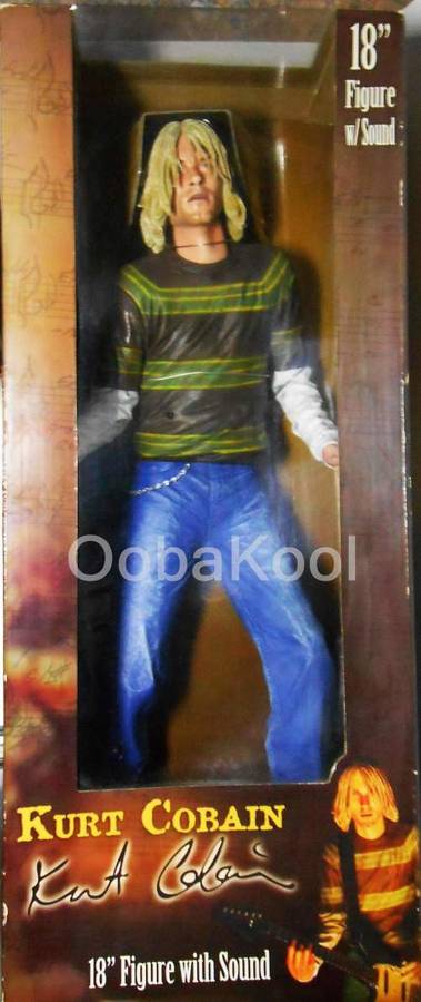 KURT COBAIN / NIRVANA / 18" 2007 EXTREMELY RARE COLLECTOR FIGURE WITH SOUND / NEW IN BOX / OobaKool