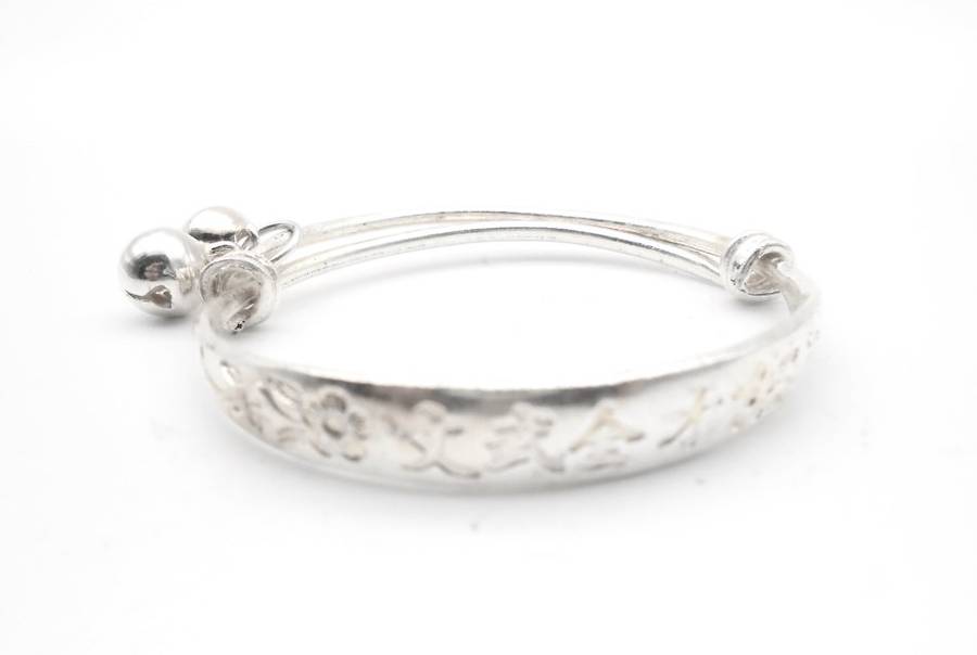 New Baby Girl Blessings Silver Bracelet Bells / STOCK CLEARANCE!!!!