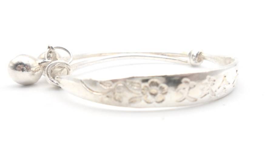New Baby Girl Blessings Silver Bracelet Bells / STOCK CLEARANCE!!!!