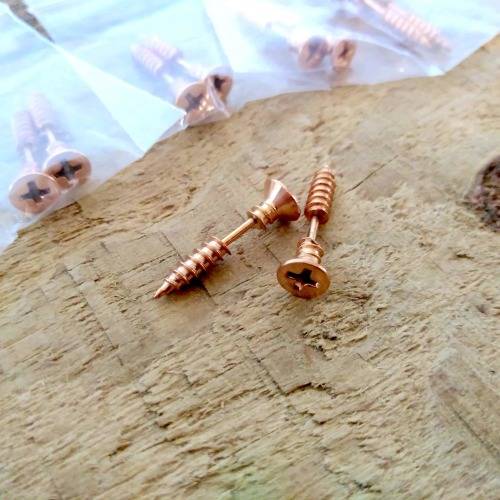 CLEARANCE SALE | Bronze Screwed Earrings | 5 Pairs | Gift Set