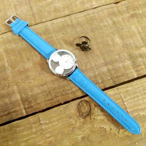 MICKEY MOUSE Watch with Blue Strap + Vintage Mickey Mouse Club Ring | Gift Set | SALE