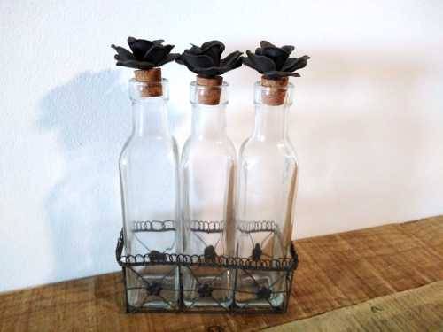 CLEARANCE SALE | Unbeatable Value | Stunning Vintage Floral Glass Jar and Condiments Set