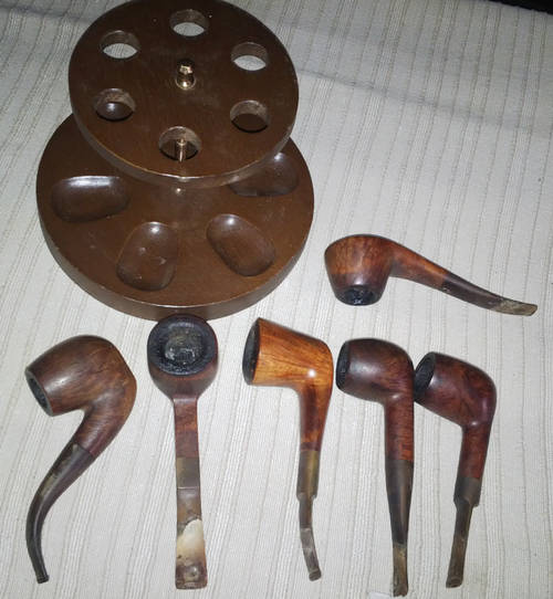 CRAZY START - SET OF SIX COLLECTOR'S PIPE PLUS STAND