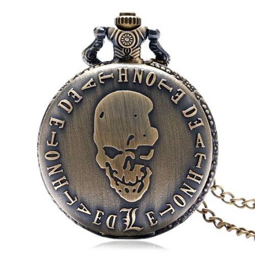 Death Note Round Bronze Pocket Watch Necklace