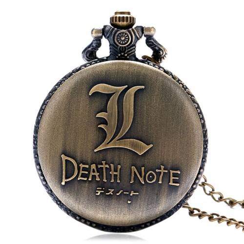 Death Note Round Bronze Pocket Watch Necklace