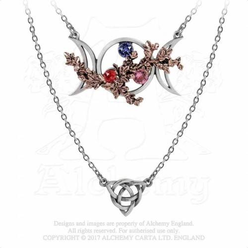 Alchemy Gothic P785 Wiccan Goddess of Love pewter pendant necklace with Swarovski elements