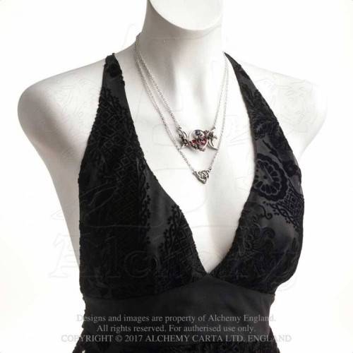 Alchemy Gothic P785 Wiccan Goddess of Love pewter pendant necklace with Swarovski elements