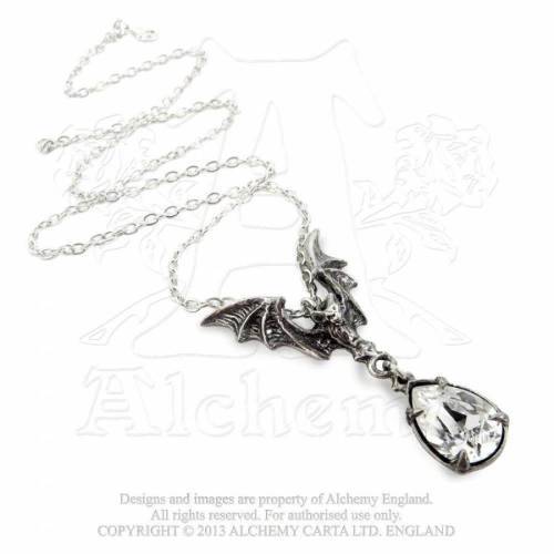 Alchemy Gothic P600 La Nuit pewter Swarovski pendant necklace