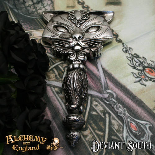 Alchemy Gothic V64 Sacred Cat Hand Mirror (Resin) 