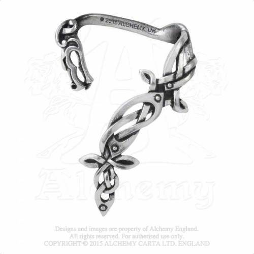 Last Chance! Alchemy Gothic E361 Osberg Dragon Stud Ear-Wrap (left)