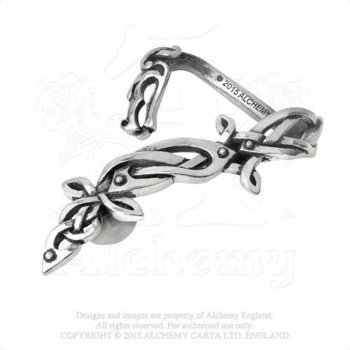 Last Chance! Alchemy Gothic E361 Osberg Dragon Stud Ear-Wrap (left)
