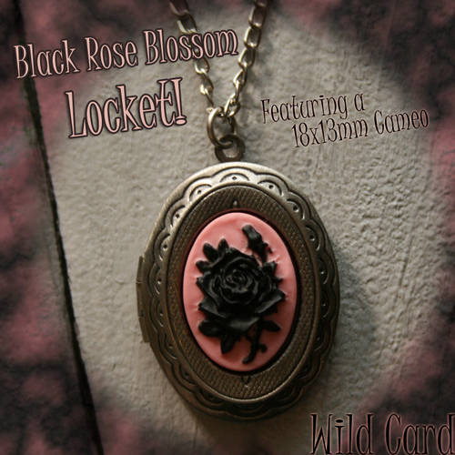 Black Rose Blossom Locket