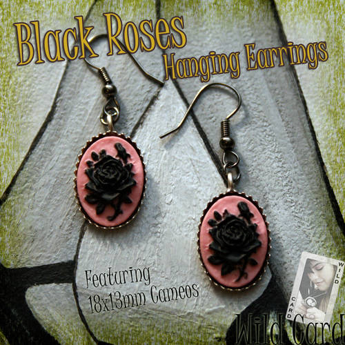 Black Roses Hanging Earrings