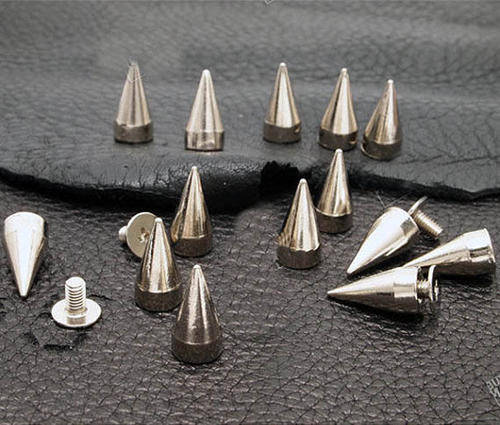 Silver 13mm Screw-back Spikes - 10 Pack