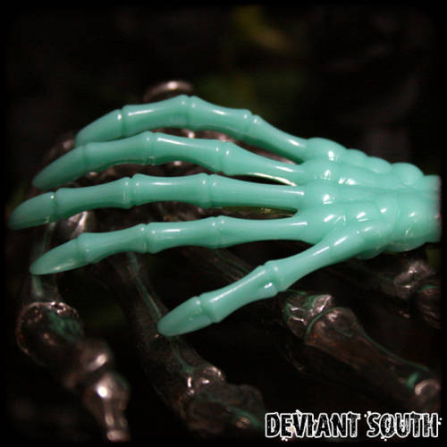 Skeleton Hand Hair Clip - Turquoise