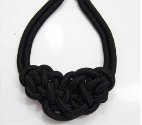 NEW! Black Chinese Knot Necklace with Gold-tone Findings