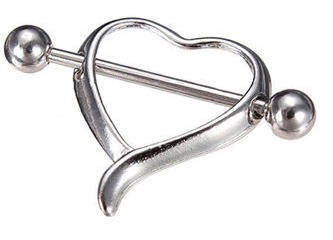New! Heart Shield Nipple Single Ring
