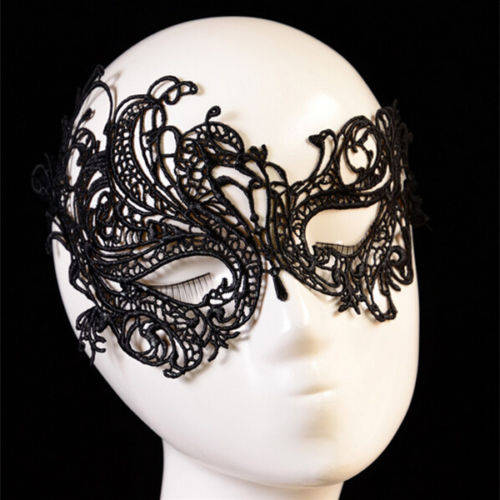 New! Black Lace Half Face Mask