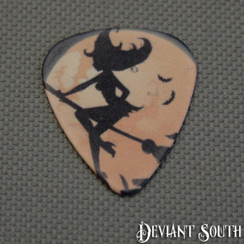 Double-sided Printed Plectrum - Witch on Broom