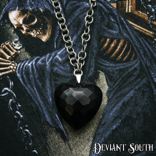 Back in stock! Black Heart Necklace