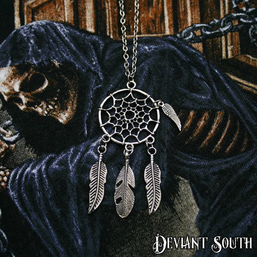 Silver Dream Catcher Necklace