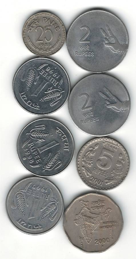 8 x India Coins