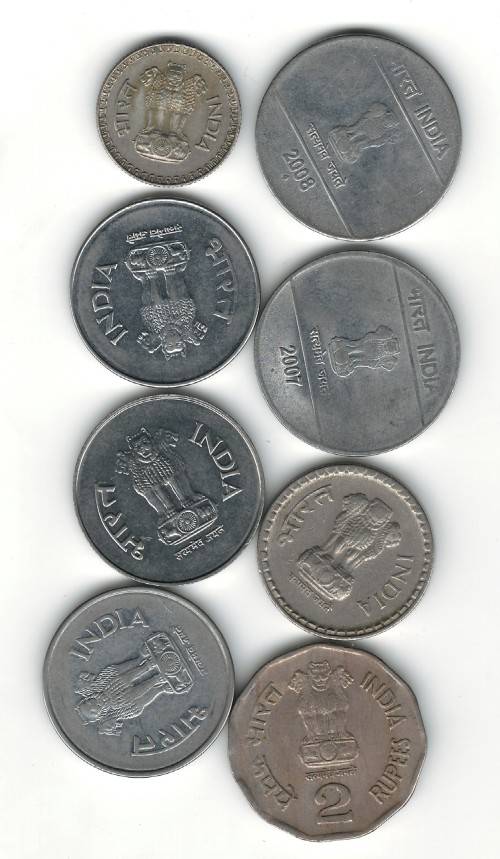 8 x India Coins