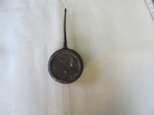 VINTAGE OIL CAN - 65 MM DIAM. - 20 MM THICK - ATCO - NICE COLLECTORS ITEM - AS PER SCAN