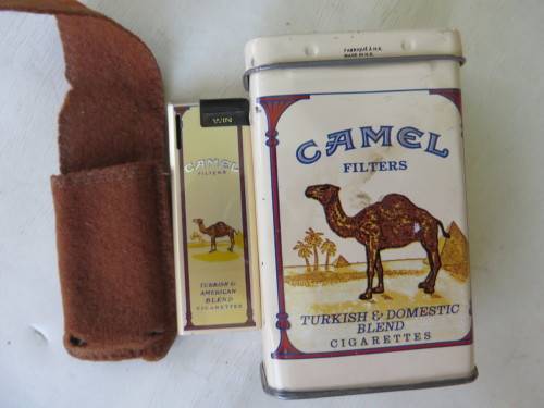CAMEL FIRE LIGHTER - NOT TESTED AND CAMEL CIGARETTE TIN - AS PER SCAN