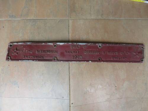 THE BIRMINGHAM RAILWAY & WAGON CO. LTD - 1949 - 600 X 85 MM - BENDED - AS PER SCAN