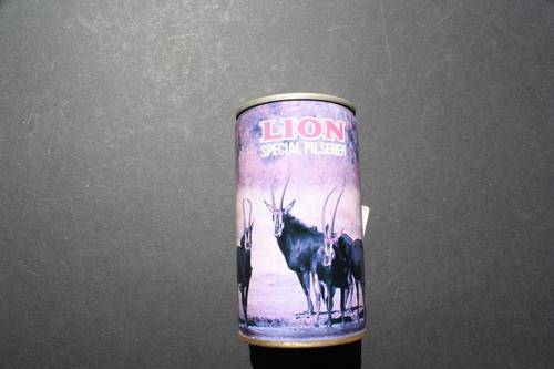 LION BEER CAN - ROAN ANTILOPE - ROLLED ALUMINIUM - PLEASE HAVE A LOOK