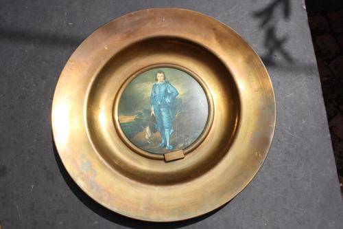 BRASS WALL PLATE - BLUE BOY - 420 MM DIAM. - 45 MM HIGH - TRAFFORD PLAQUES - ENGLAND