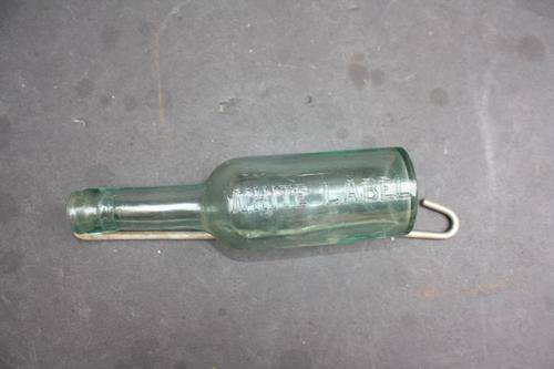 OLD GLASS BOTTLE - WHITE LABEL - PLEASE HAVE A LOOK