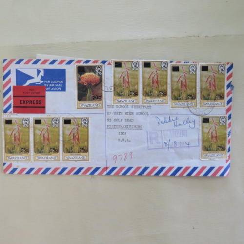 SWAZILAND - NINE STAMPS ON ENVELOPE - PLEASE HAVE A LOOK