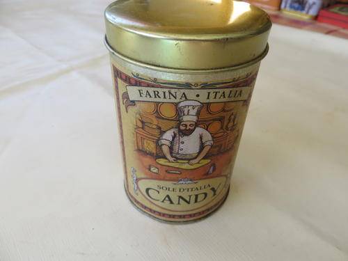 TIN BOX - 65 MM DIAM - 105 MM HIGH -FARINA ITALIA CANDY