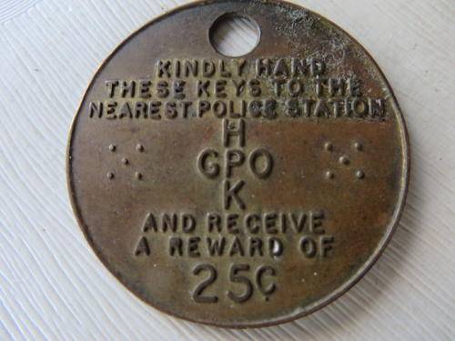 KEY RING  40 MM DIAM. - KINDLY HAND THESE KEYS TO THE NEAREST POLICE STATION AND RECEIVE A REWARD OF