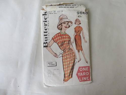 BUTTERICK - PATTERN NO. 9668 - SIZE 14 - BUST 34  - FACTORY FOLDED - AS PER SCAN