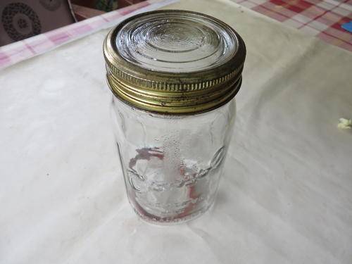 CONSOL PRESERVE JAR / INMAAK BOTTLE - 24 OZS WITH GLASS LID - SCREW RING RUSTY - AS PER SCAN