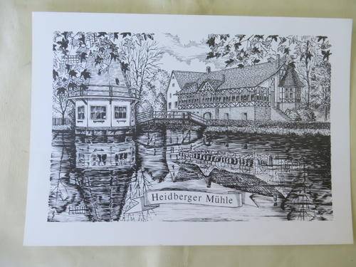 OLD PRINT - HAAN - GERMANY - HEIDBERGER MUEHLE - 295 X 210 MM