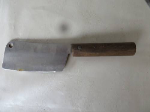 OLD HOUSEHOLD  MEAT CLEAVER - BLADE 120 X 55 MM - 240 MM LONG - AS PER SCAN