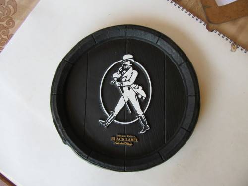 SMALL JOHNNIE WALKER BLACK LABEL SIGN - 270 MM DIAM. - AS PER SCAN