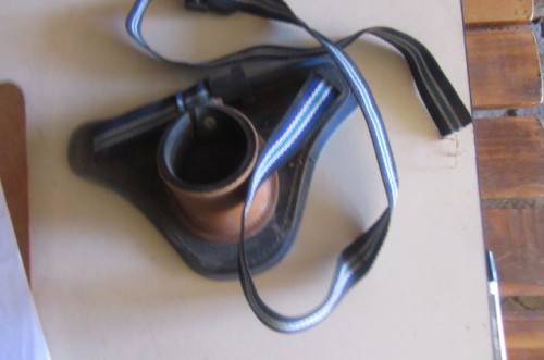 LEATHER FISHING ROD HOLDER - BUCKET- COMFORT LUXURY - AS PER SCAN