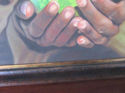 Hands Full of Hope for S.A. - Unusual and Beautiful Oil Painting by Ellim