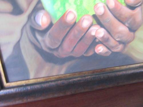 Hands Full of Hope for S.A. - Unusual and Beautiful Oil Painting by Ellim