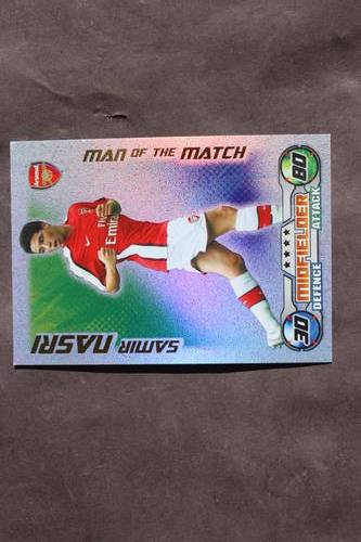 MATCH ATTAX CARD - SAMIR NASRI - MAN OF THE MATCH