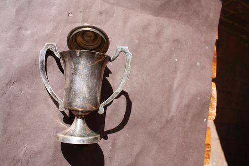 TROPHY - 95 MM HIGH - ENGRAVED - R.C.C.- LADIES FOURSOMES - 1954