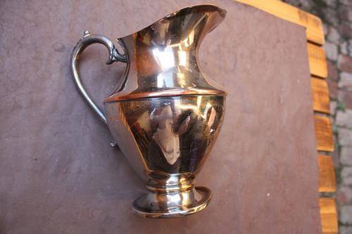 SILVER PLATED WATER JUG - VICTORIAN PLATE - COPPER MOUNT - 479