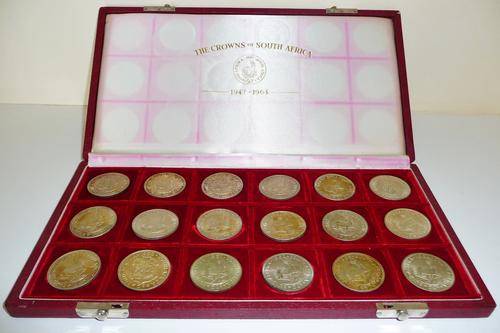 THE CROWNS OF SOUTH AFRICA - COMPLETE SET 1947-1964 !! NO RESERVE *** R1 START !!!