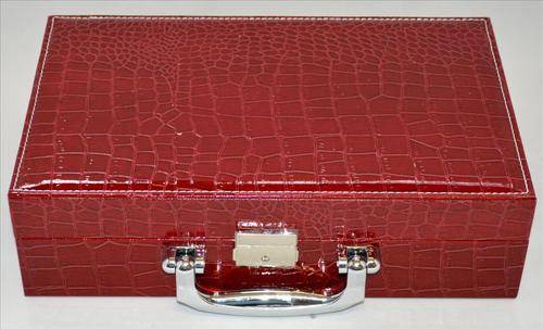 Watch Display Box - Maroon PU Patent Leather - 12 Slots
